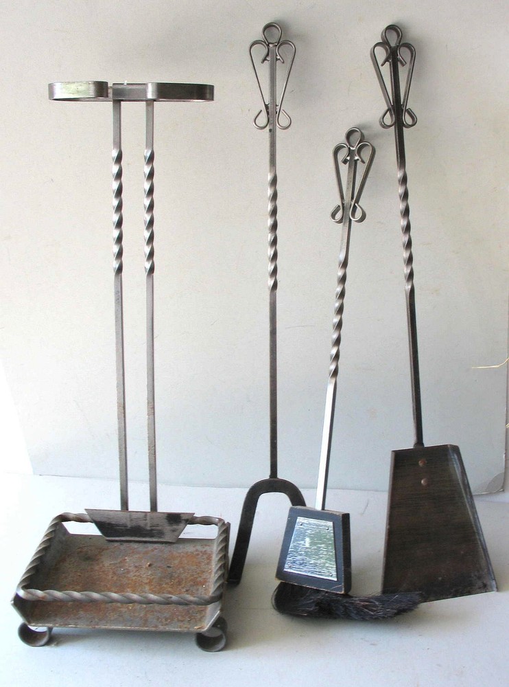 FIREPLACE TOOLS 3 PIECE with Matching Stand Base FREE SH