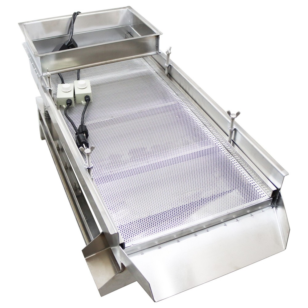 Electric Linear Vibrating Screen Sifter Sieve Machine 3mm Screen Single Layer