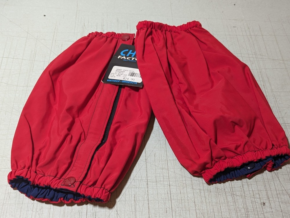 Chill Factor Reversible Insulated 12" Gaiters Red/Navy Blue  Hook & Loop/Snap