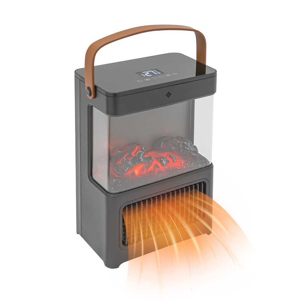 Fireplace Portable 3D Simulation Fireplace Heater W/ Remote Control Electric
