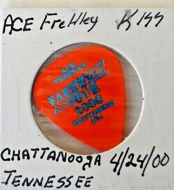 Kiss  Ace Frehley Tour Issued Guitar Pick Chattanooga Tennessee 4/24/2000