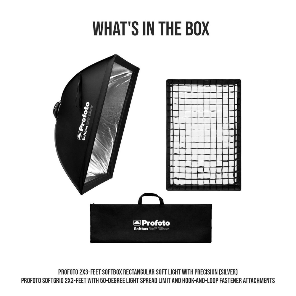Profoto 2x3 Feet Softbox Rectangular Silver Soft Light with Precision Bundle