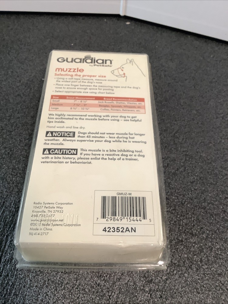 Guardian Muzzle by Petsafe Adjustable Mesh Muzzle - Size Medium.