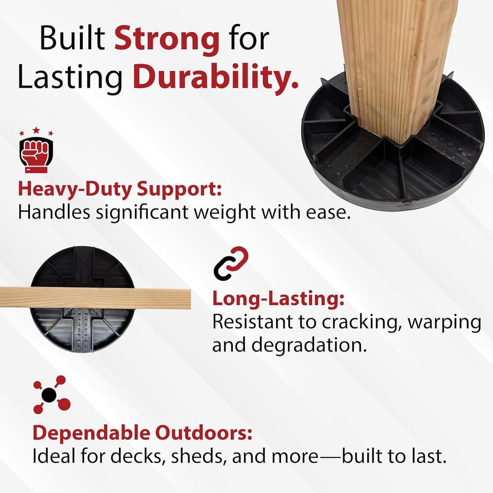 USA Made Original round Foundation Block (10-Pack) – Durable Deck Support & Floa