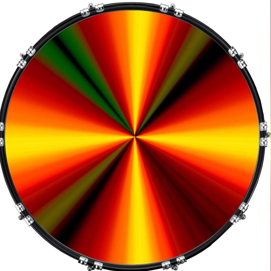 Custom 22" Kick Bass Drum Head Graphical Image Front Skin Centre 2