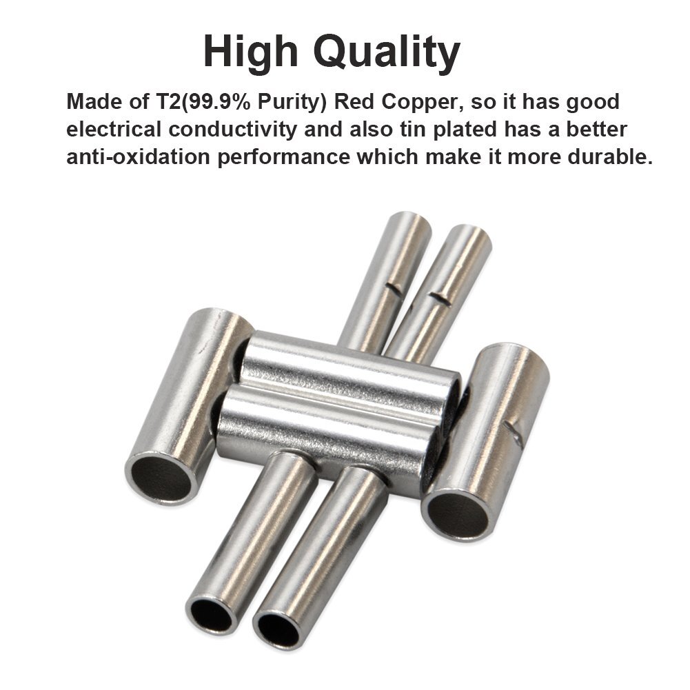 660PCS Non Insulated Butt Splice Uninsulated Crimp Wire Connectors Terminals Kit