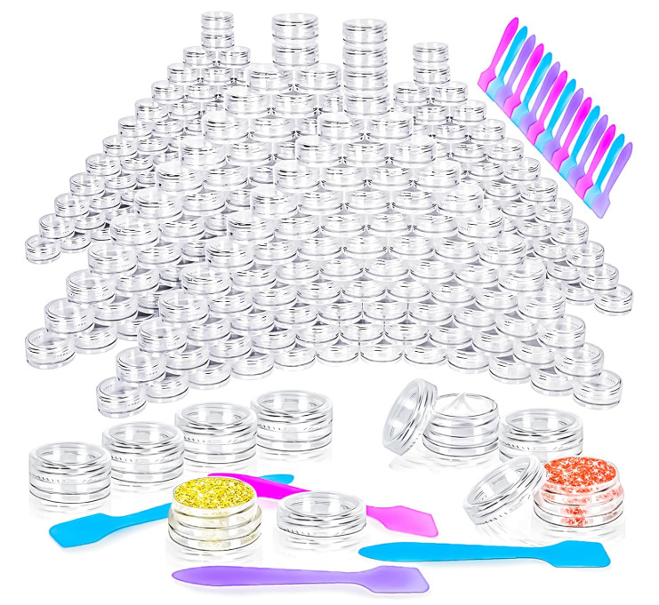 100 Pcs 3G Empty Plastic Containers with Lids,Tiny Makeup Sample Containers Smal