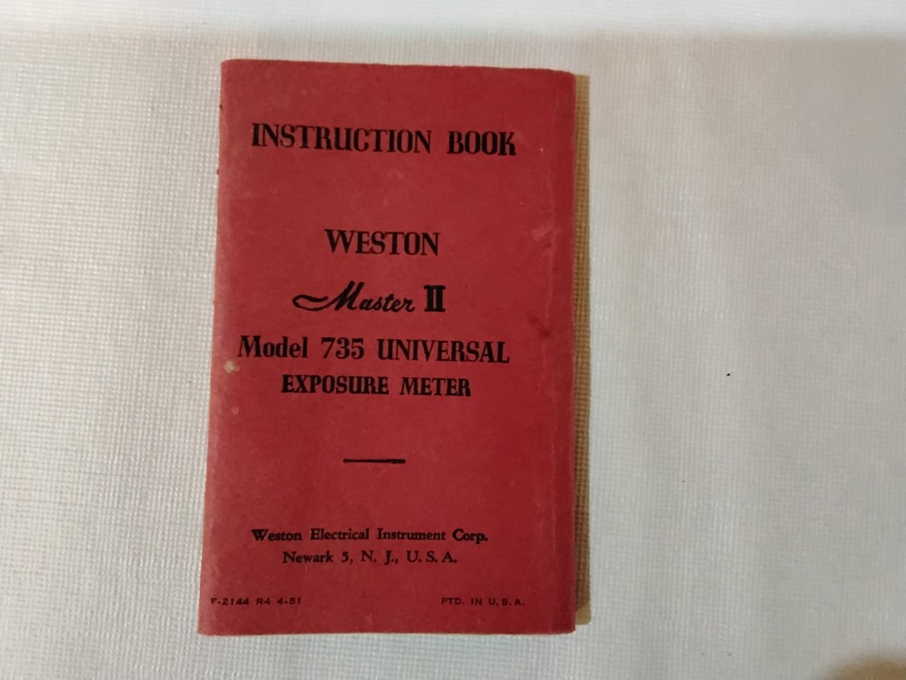 WESTON MASTER II, MODEL 735 INSTRUCTION BOOK
