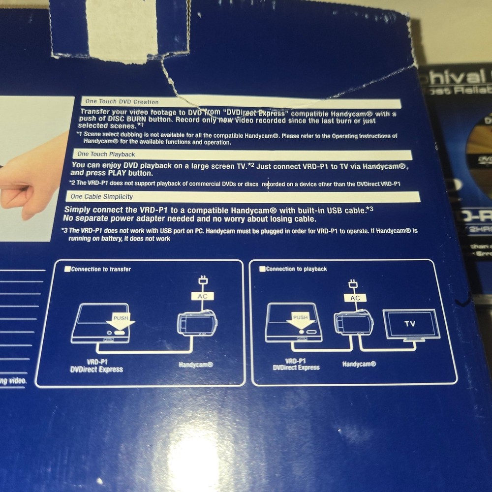 Sony DVDirect Express Multi-Function DVD writer for Handycam UNTESTED