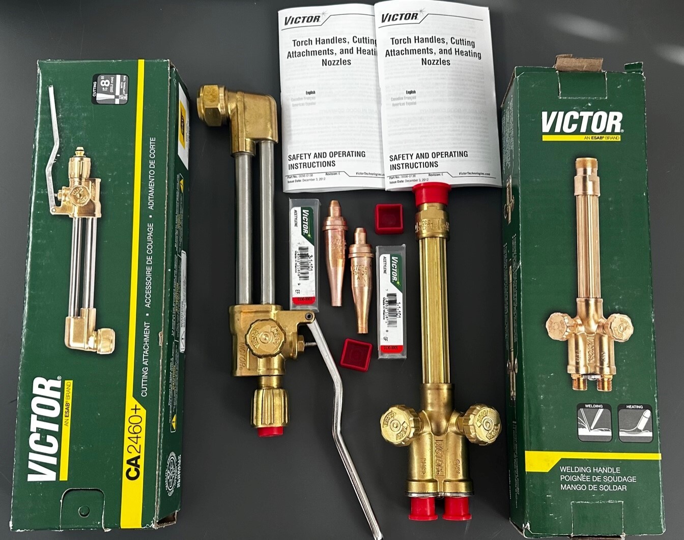 VICTOR Cutting Torch Set CA2460+, 315FC+and 2 Tips. NEW NEVER USED