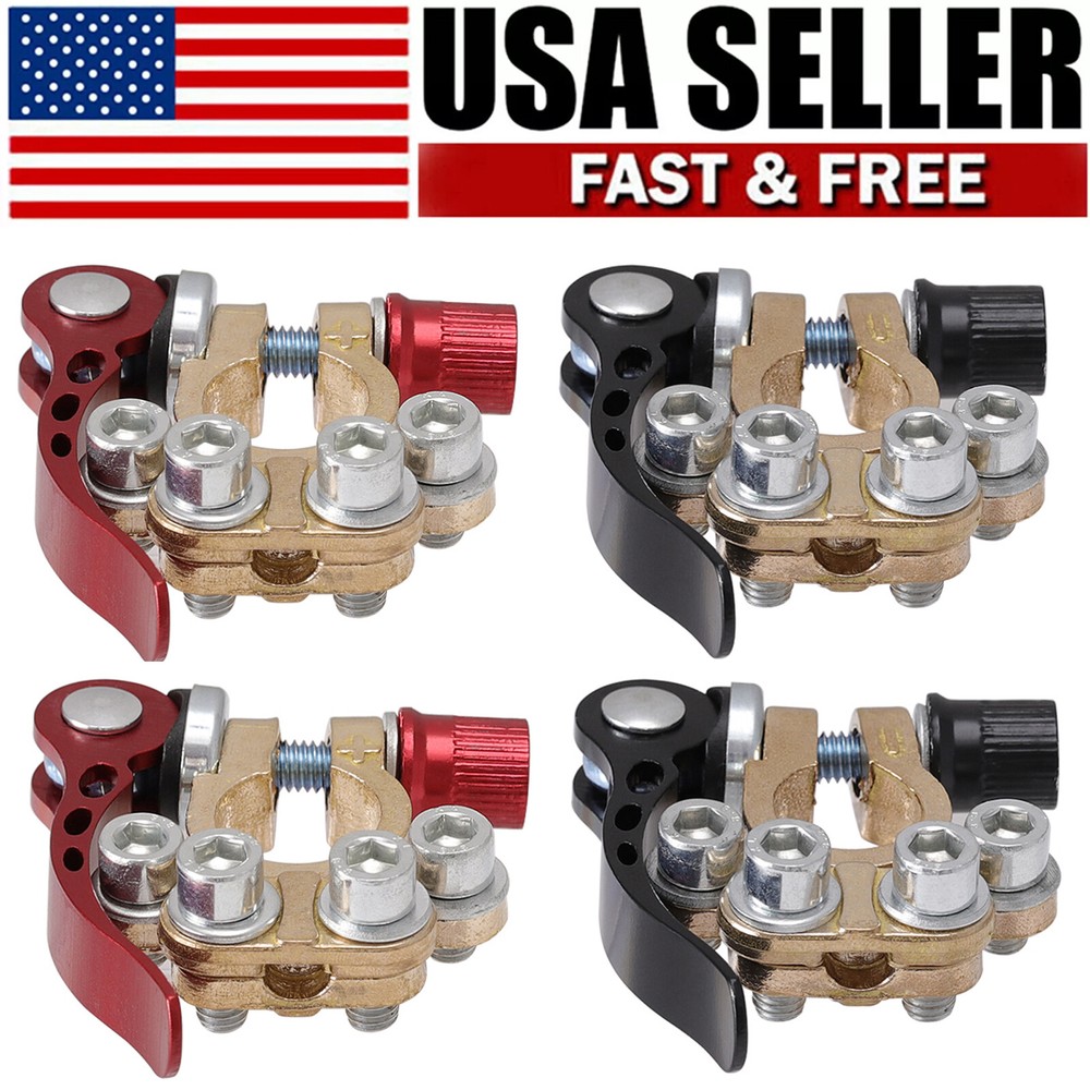 4PCS Car Battery Terminal Clamp Connectors 4 Way Quick Release Disconnect Tool