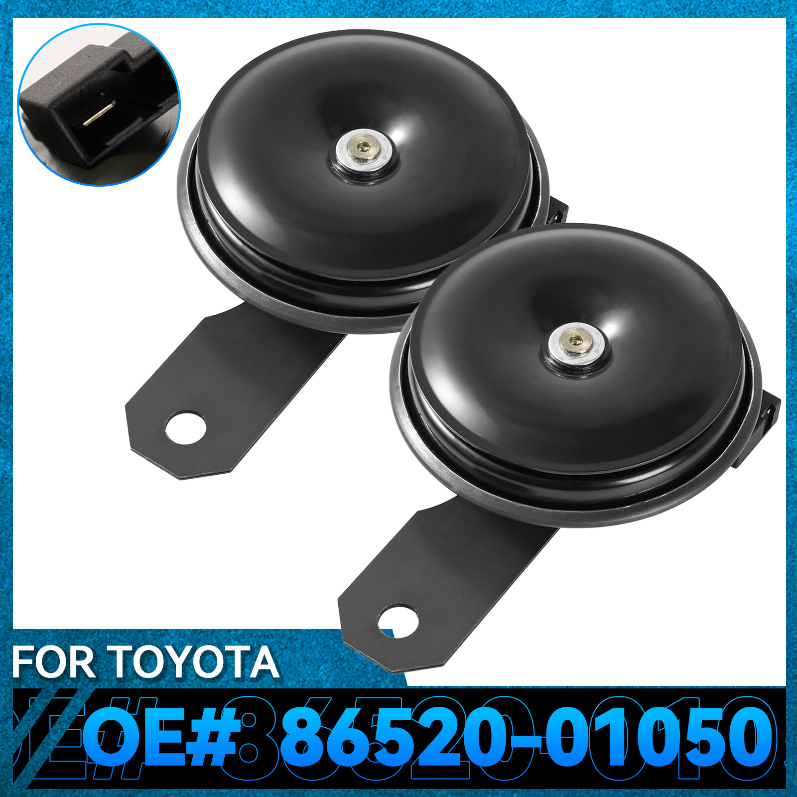 2Pcs Car Motorcycle High & Low Tone Disc Horn For Toyota Corolla Highlander RAV4