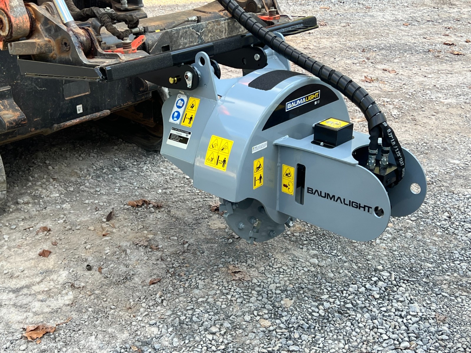 Baumalight S18 Stump Grinder Attachment Fits Low Flow Skid Steer Quick Attach