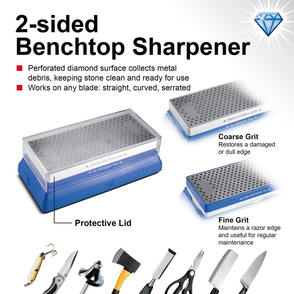 Vaughan 2 Pc Diamond Sharpening Set - Dual-Sided Benchtop & Portable