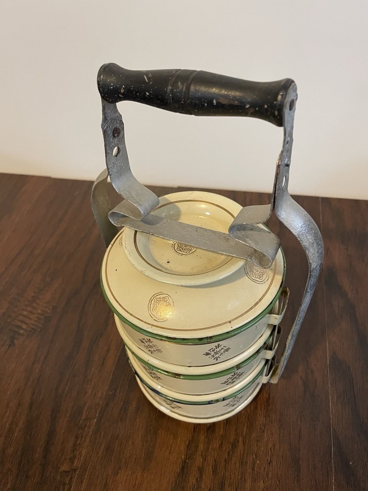 TAN STACKING MINERS RAILROAD LUNCH PAIL