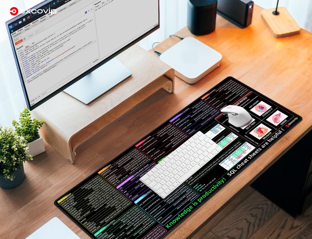 SQL Cheat Sheet Mouse Pad Database Shortcut Key Mat Large Anti Slip 80x30 cm