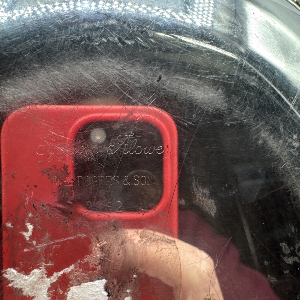 Wm. Rogers & Son Spring Flower Silverplate Lidded Serving Dish #3062