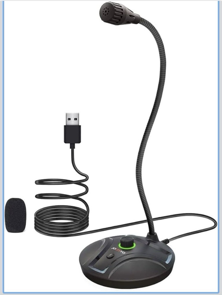 JOUNIVO USB Computer Microphone JV605 PRO with Mute Button & Volume