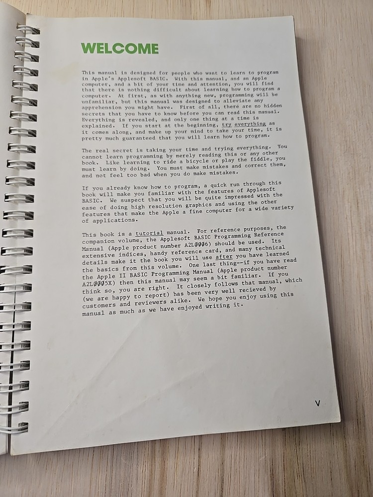 Vintage The Applesoft Tutorial Book