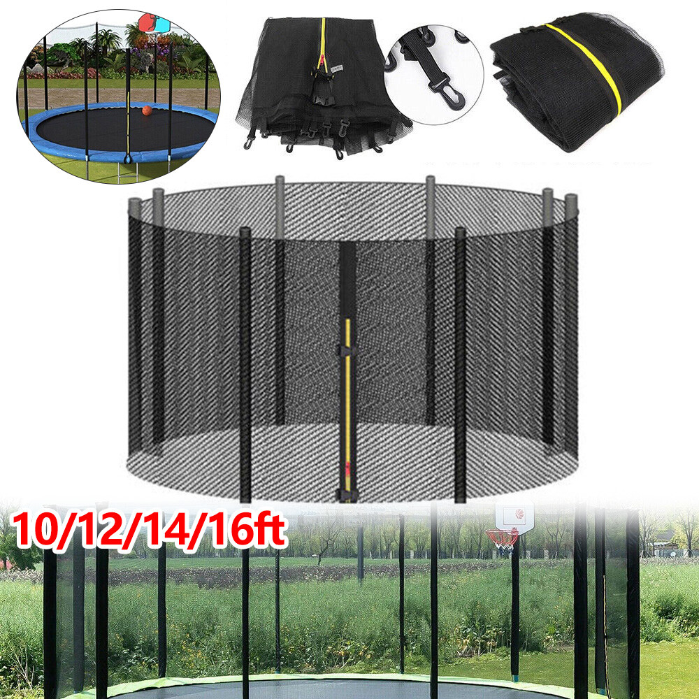 Trampoline Safety Net Replacement For Round Trampoline 10/12/14/16 FT w/ Zipper