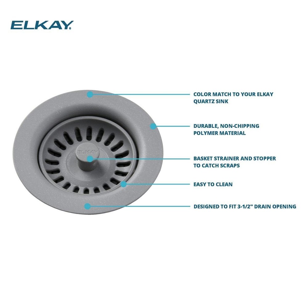 Elkay LKQS35BK Polymer Drain Fitting, Black