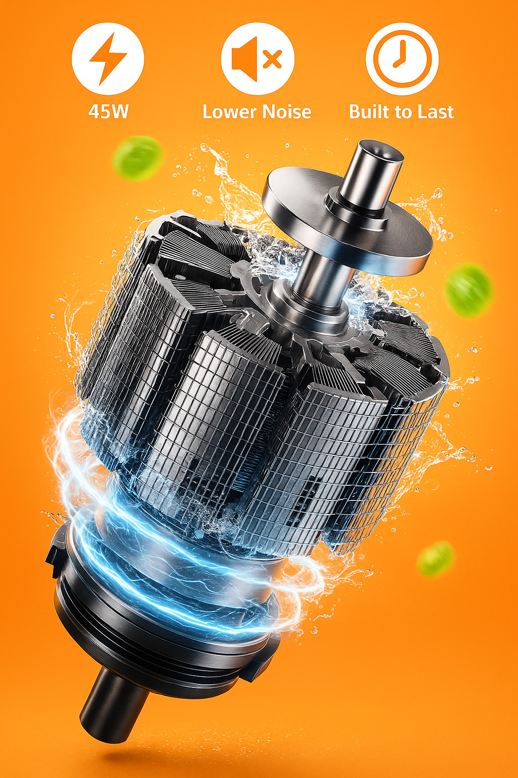 Electric Citrus Juicer Rechargeable Hands-Free Masticating Orange Lemon Squeezer