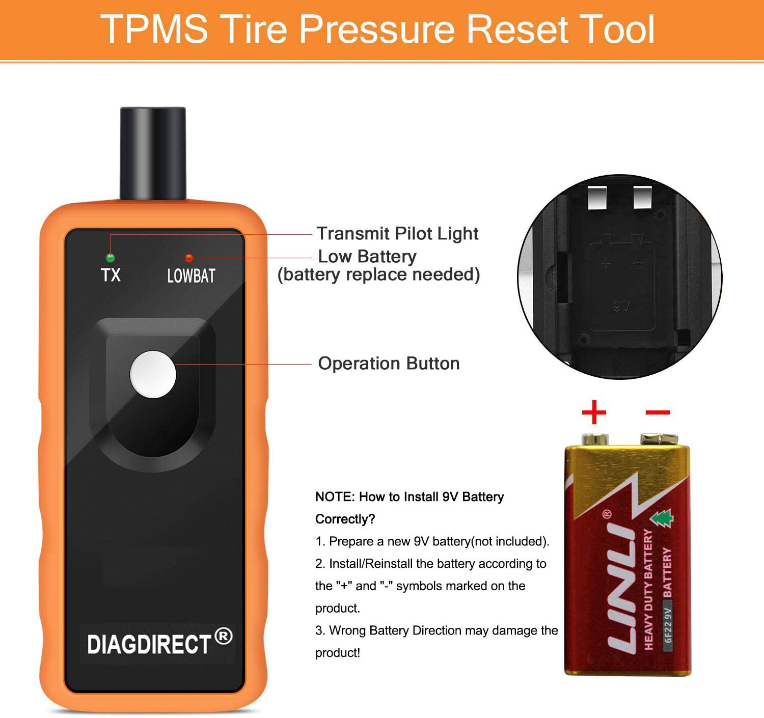 TPMS Relearn Reset Tool EL50448 Automotive Tire Pressure Monitor Sensor For GM