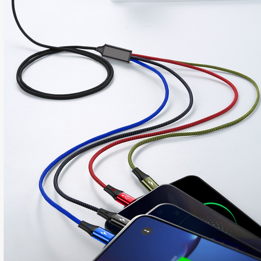 4 in 1 Multi USB Charging Cable Fast Charger Cord For iPhone/Type C/Micro USB