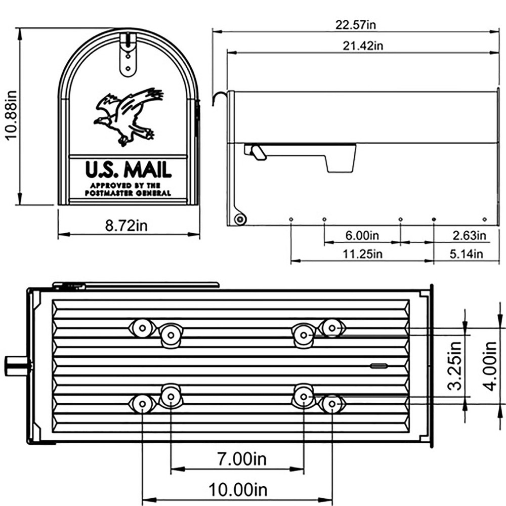 Architectural Mailboxes Galvanized Steel Large Mailbox Black Elite Single