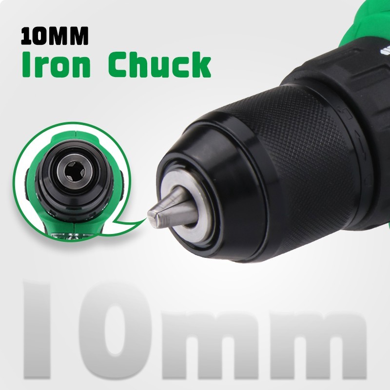 12V Brushless Driver Drill Kit 2 Batteries 35N.m Torque Compact Rubber Grip
