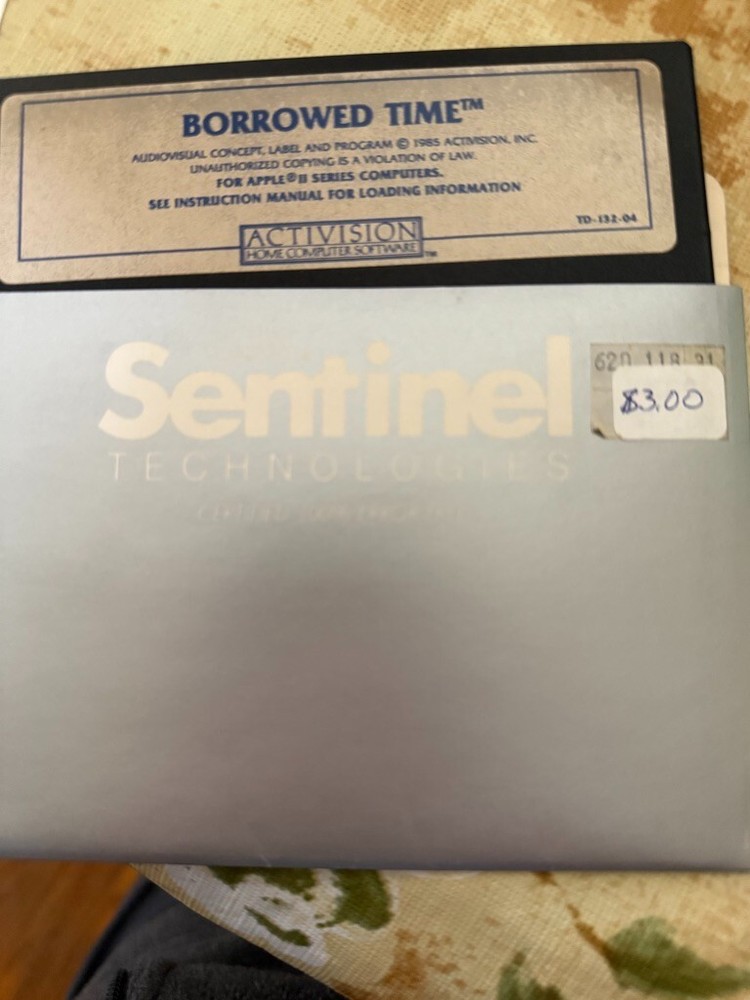 Apple 5.25 Software - BORROWED TIME by Activision - tested on Apple 2c