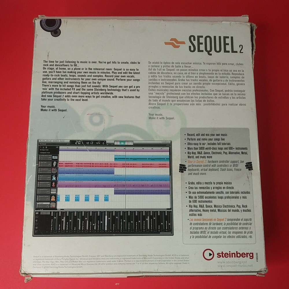 Sequel 2 Music Creation Performance Recording Software Steinberg Sequel2 TESTED