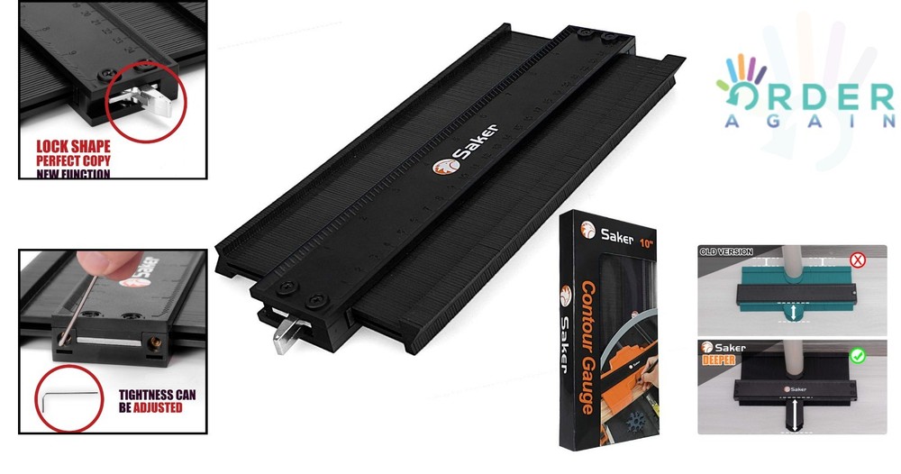 Contour Gauge Profile Tool Adjustable Lock Precisely Copy Irregular Shapes