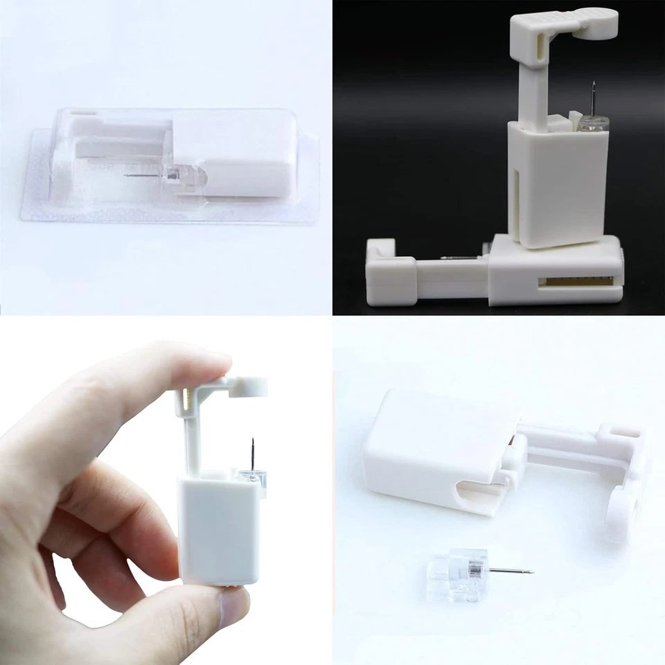 2 Pack Disposable Self Nose Piercing Tool With 10Pc Nose Rings Nose Piercing Kit