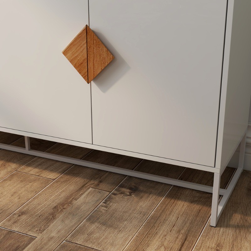 Solid wood special square handle design with 4 doors and double storage sideboar