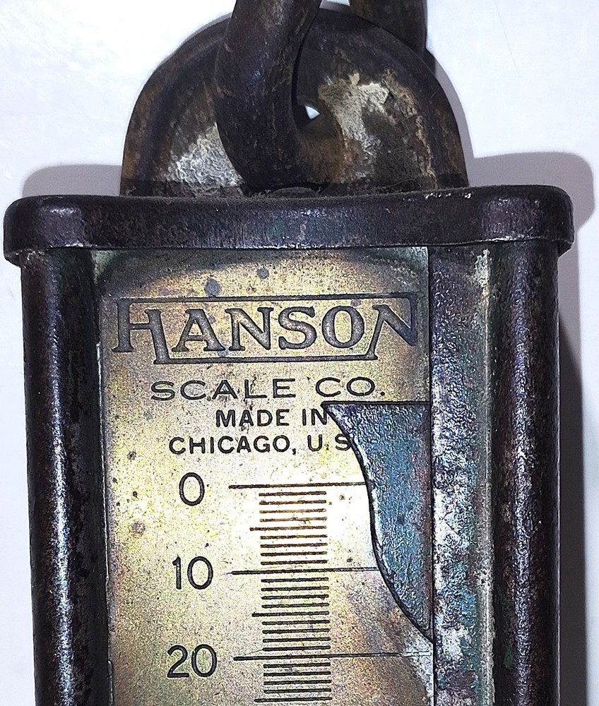 VINTAGE HANSON SCALE CO. 160 LB HANGING SPRING FISH SCALE #8916 DATE CODE 7-46