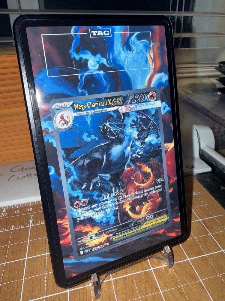 Mega Charizard X ex SAR TAG | Extended Art Display Case for Graded TAG SLAB