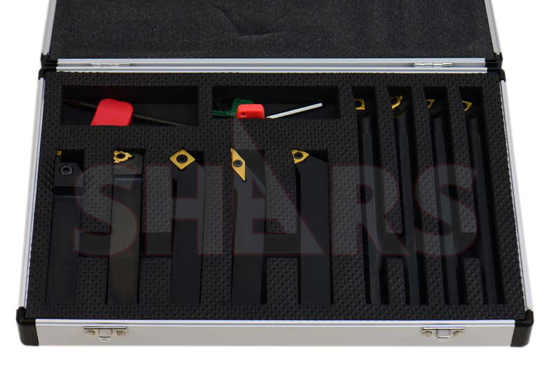 Shars 9pcs 3/4" Turning Threading + 5/8" Boring + Insert + Cert TCMT #]