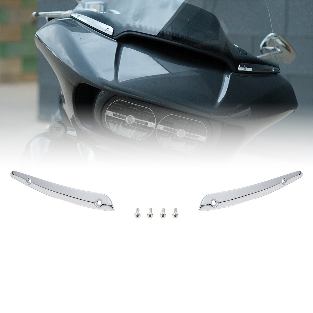 Chrome Split Windscreen Windshield Side Trim Fit For Harley Road Glide 2015-2022