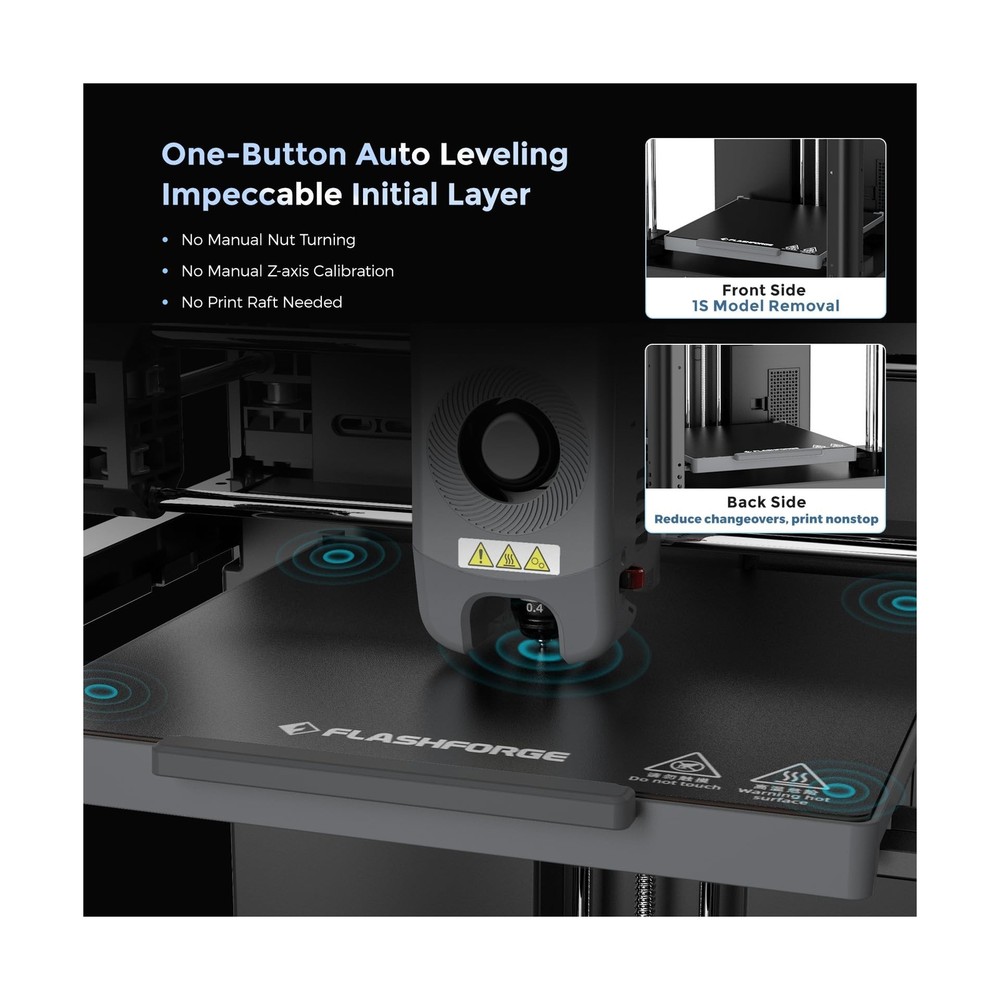 FLASHFORGE Adventurer 5M 3D Printer with Fully Auto Leveling, Max 600mm/s Hig...