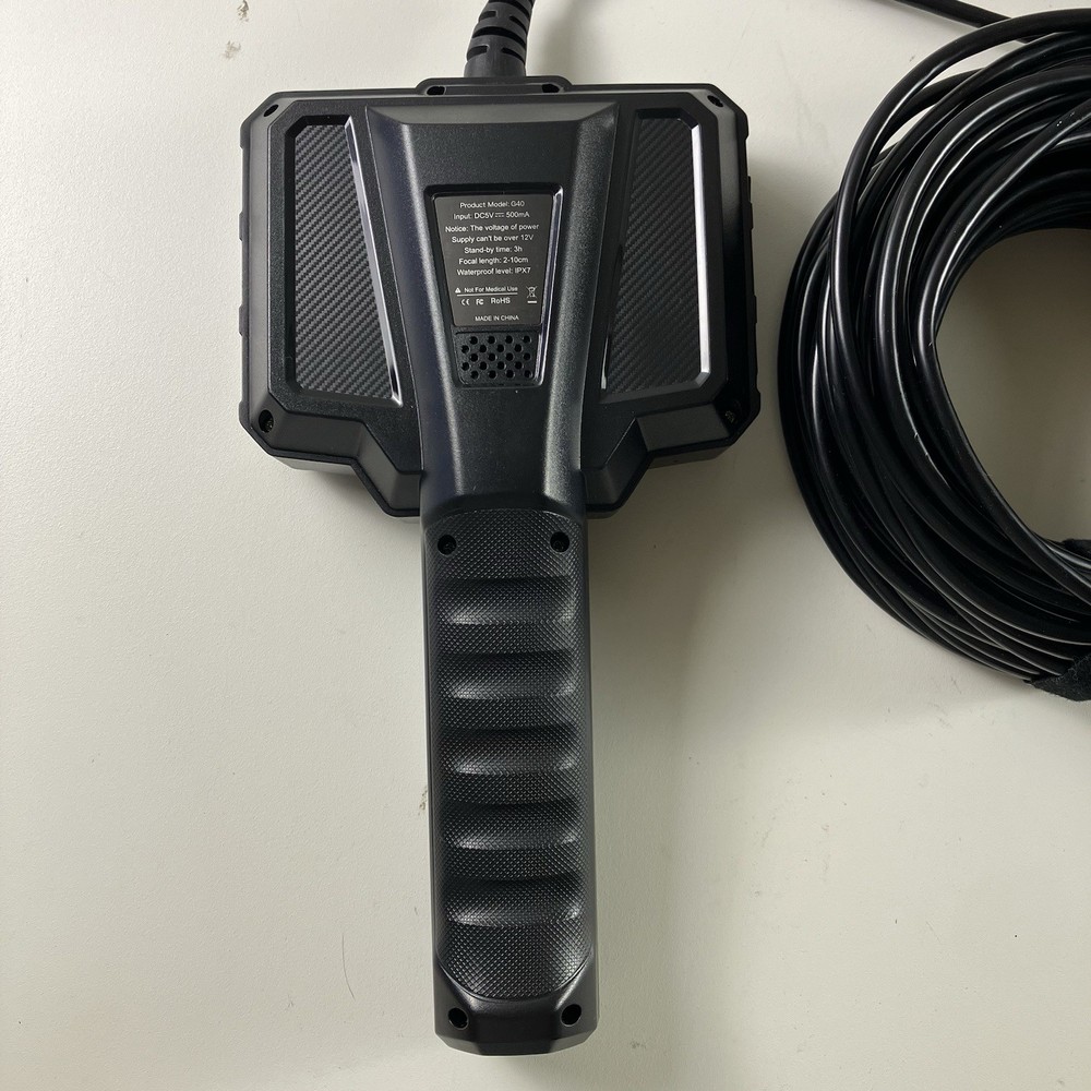 Skyear Endoscope w Light & 50ft Semi-Rigid Cable Handheld Borescope 4.3''