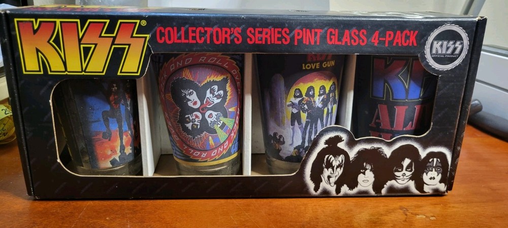 KIZZ Collector's Series Pint Glass 16 oz 4- Pack 2006