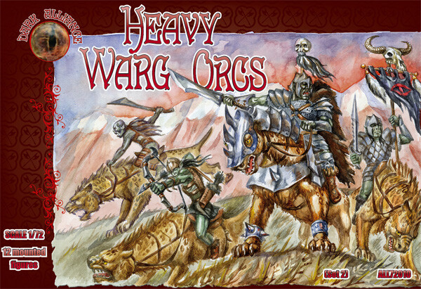Heavy Warg Orcs - Scale Plastic Model (12 figures) 1/72 Alliance 72010