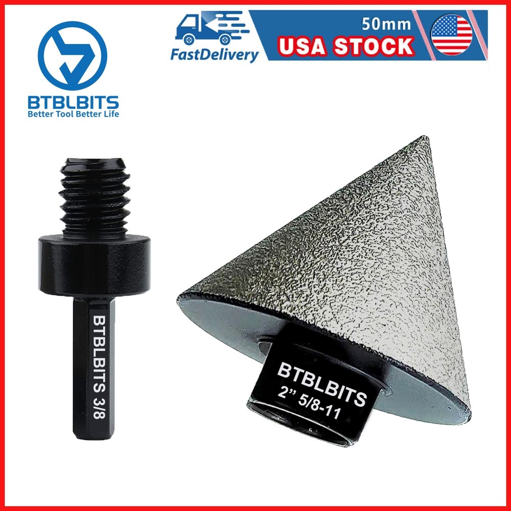 2" Diamond Beveling Chamfer Cone Milling Bit Tile with Hex Adapter Countersink