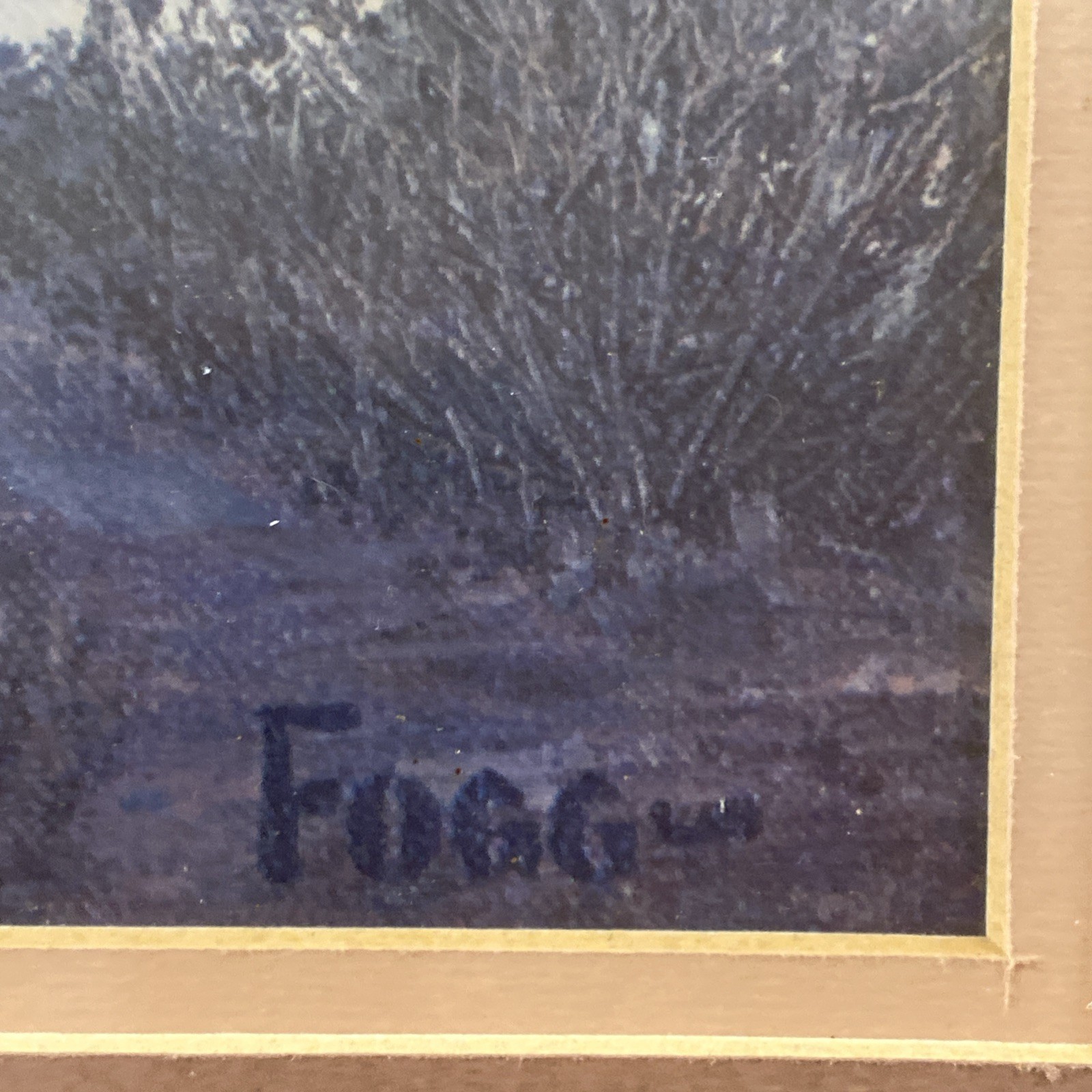 VINTAGE SANTA FE TRAINS ADVERTISEMENT LARGE FRAMED PRINT FOGG 41”x31”