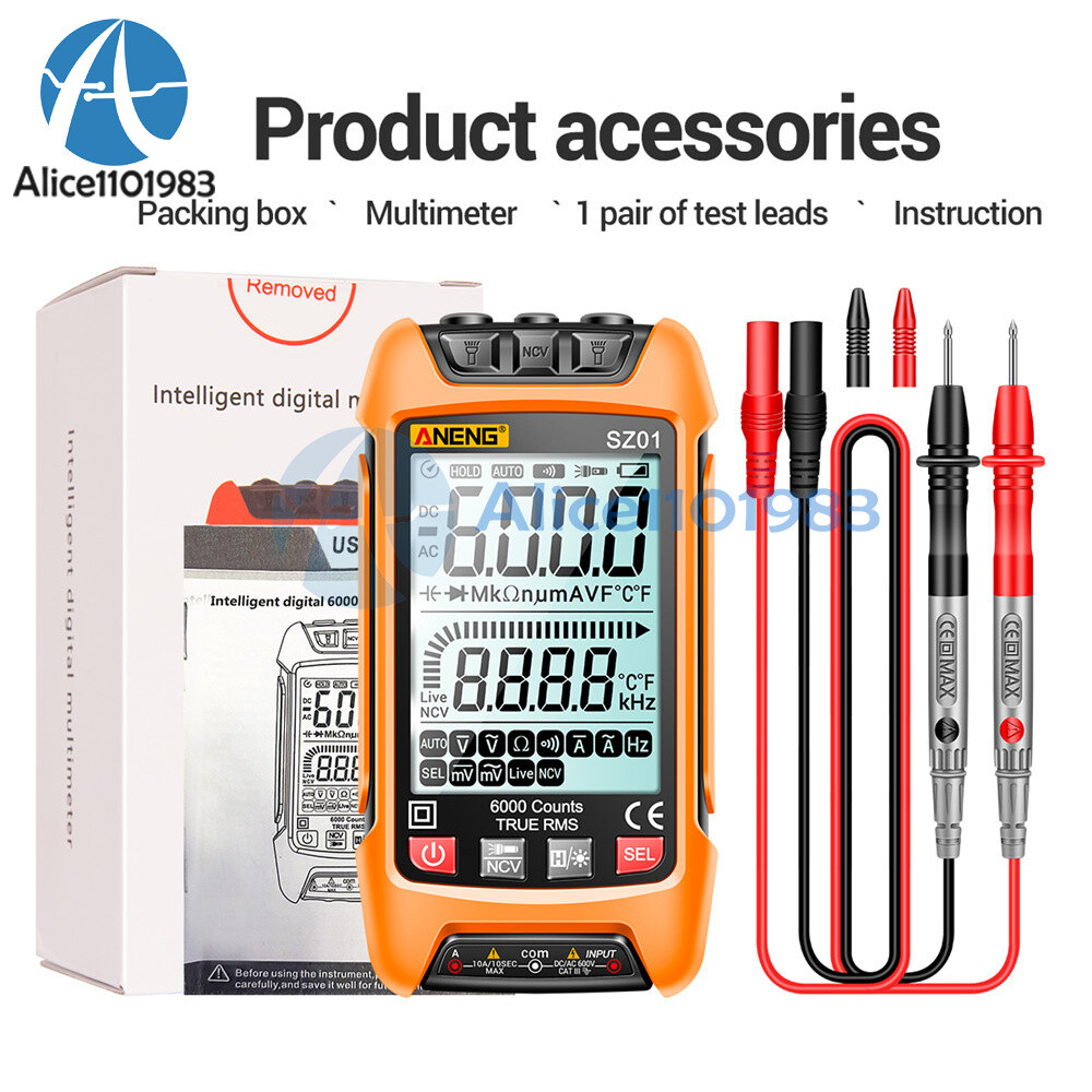 Digital Multimeter Voltmeter Resistance Capacitance Temp Transistor Tester