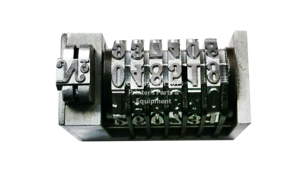Numbering Machine 3×6 6 Digits Backward Roman Solid Wheels with No Letterpress