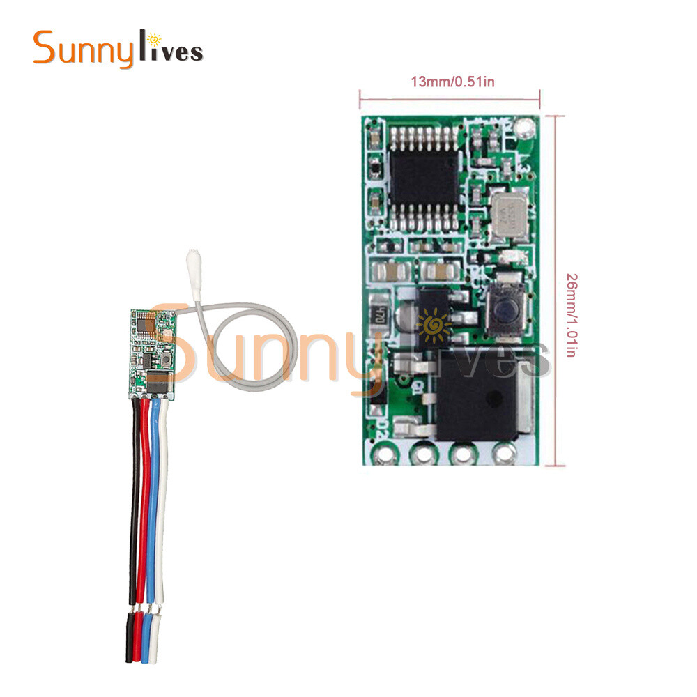 DC 3.6V-24V 433mhz 1CH Relay Wireless RF Remote Control Switch Receiver Module