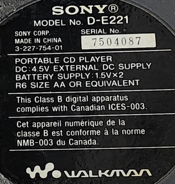 Sony Walkman D-E221 Discman CD Player ESP MAX Portable Blue Tested READ