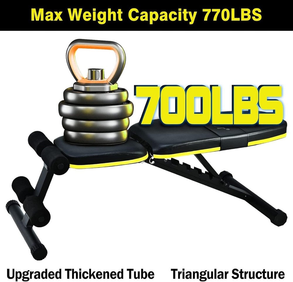 Adjustable Weight Bench 10 Backrest Position Exercise Bench